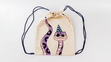 Сумка большая «Змейка хвост» синий шнур