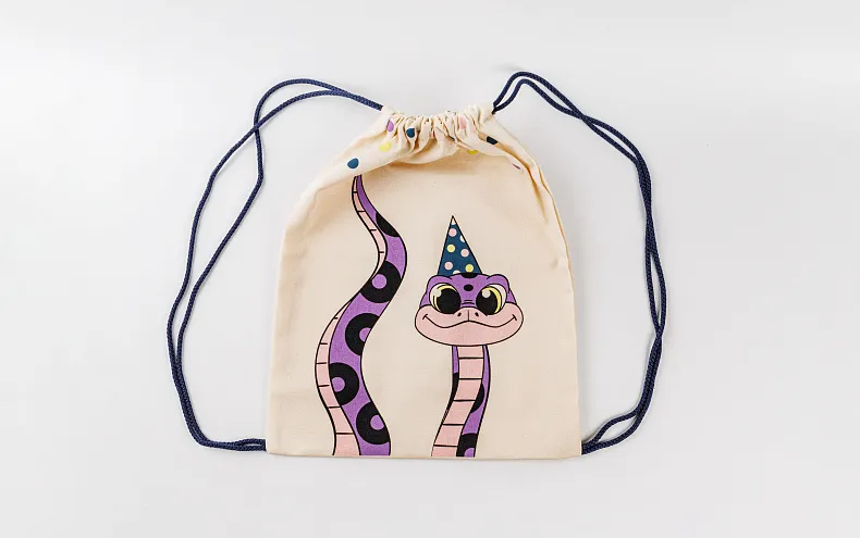 Сумка большая «Змейка хвост» синий шнур