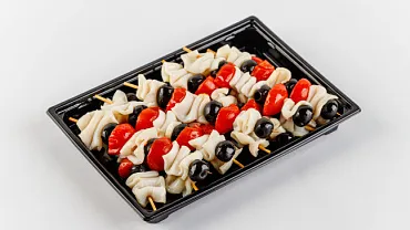 Шашлычки запечённые с филе кальмара с томатами черри, 12 шт