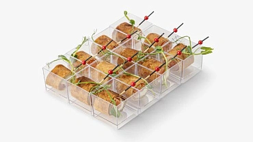 Блин-ролл с сыром и кубиком лосося, 12 шт