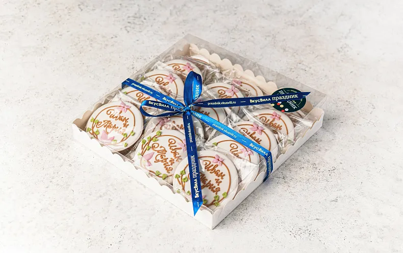 Пряники ручной работы  с индивидуальным дизайном «Круг», 15шт