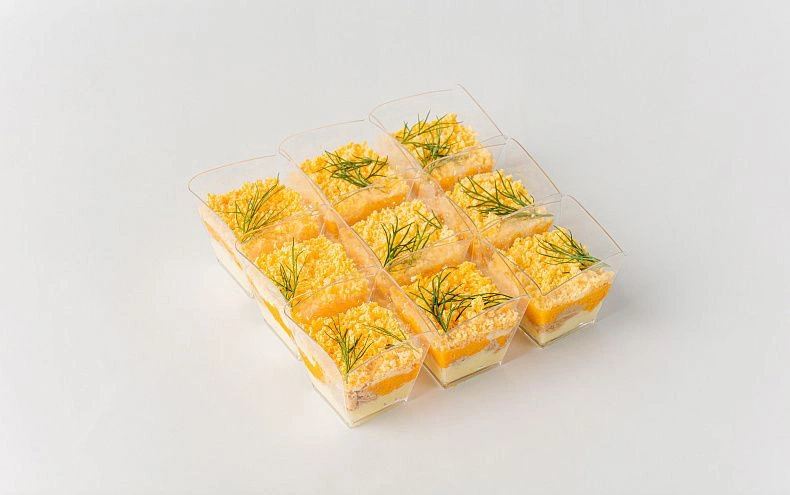 Салат «Мимоза» с тунцом в стаканчиках, 9шт