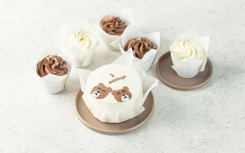 Набор Бенто-торт с капкейками «Мишкина семейка»