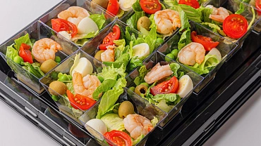 Салат «С креветкой и горошком» фуршетные стаканчики, 15 шт