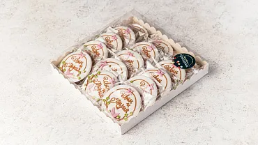 Пряники ручной работы  с индивидуальным дизайном «Круг», 15шт