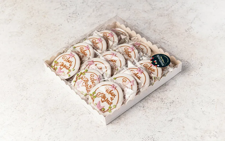 Пряники ручной работы  с индивидуальным дизайном «Круг», 15шт