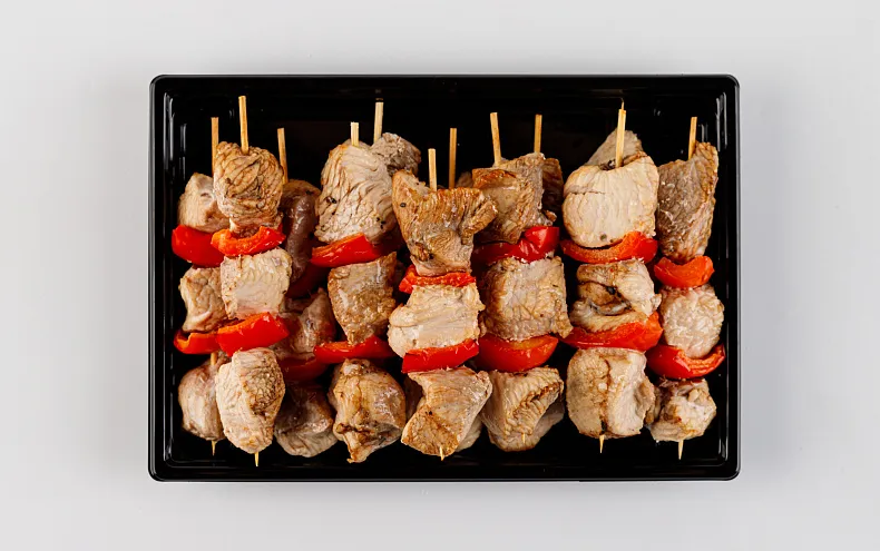 Шашлычки запечённые с филе индейки и сладким перцем, 12 шт