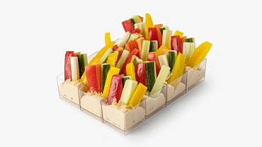 Овощные дольки с хумусом и миндальным лепестков, 12 шт