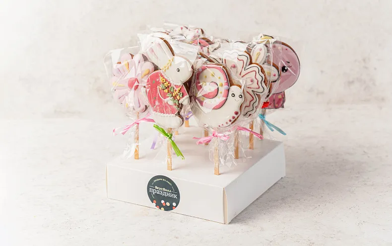 Пряники «Весенние» на палочке, 12 шт