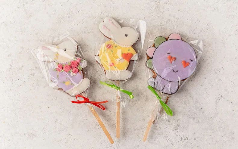 Пряники «Весенние» на палочке, 12 шт