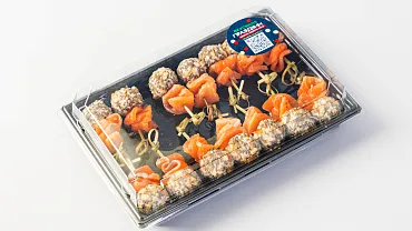 Канапе с лососем и творожным сыром, 14 шт