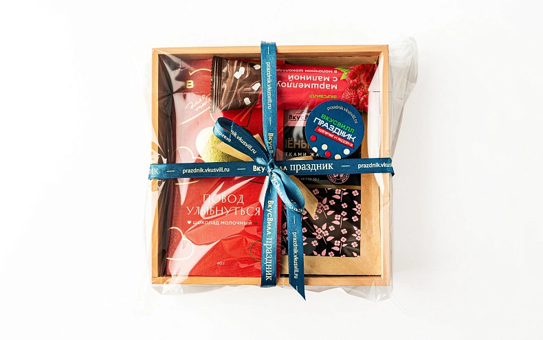Праздничный бокс мини «Чай и шоколад»