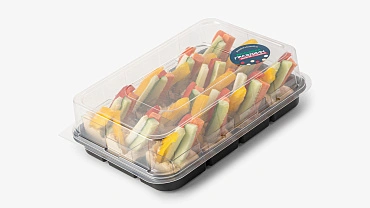 Овощные дольки с хумусом и миндальным лепестков, 12 шт