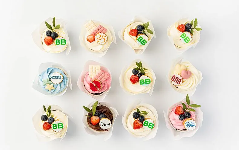 Капкейки с индивидуальным дизайном, 12 шт