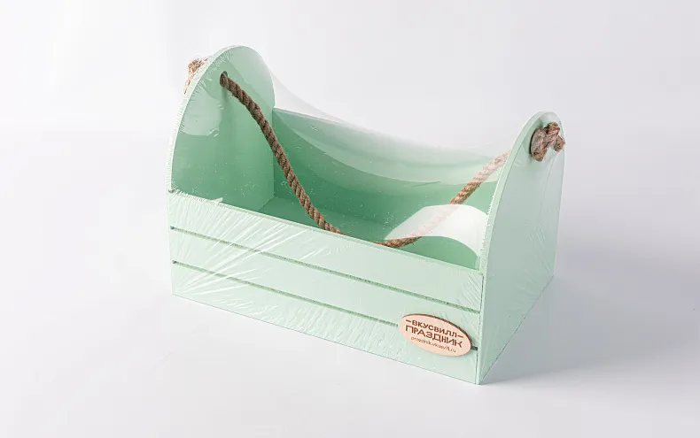 Бокс ящик большой подарочный мятный