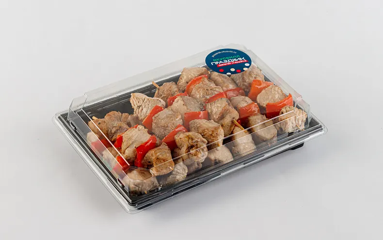 Шашлычки запечённые с филе индейки и сладким перцем, 12 шт