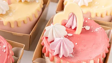 Набор мини тортиков «Сердечки», 6 шт