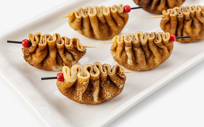Блинный мешочек с курицей и грибами, 12 шт