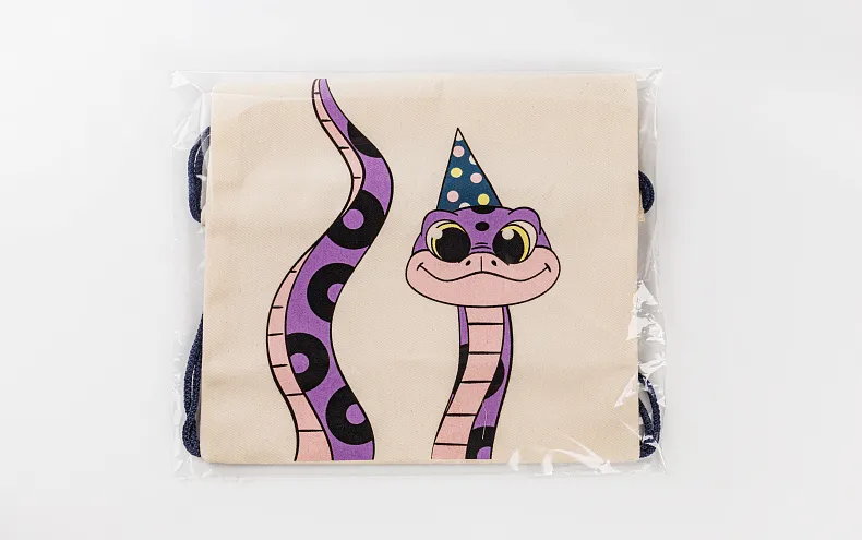 Сумка большая «Змейка хвост» синий шнур