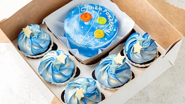 Набор Бенто торт с капкейками «Космос»