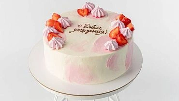 Торт «Воздушные барашки» в розовом