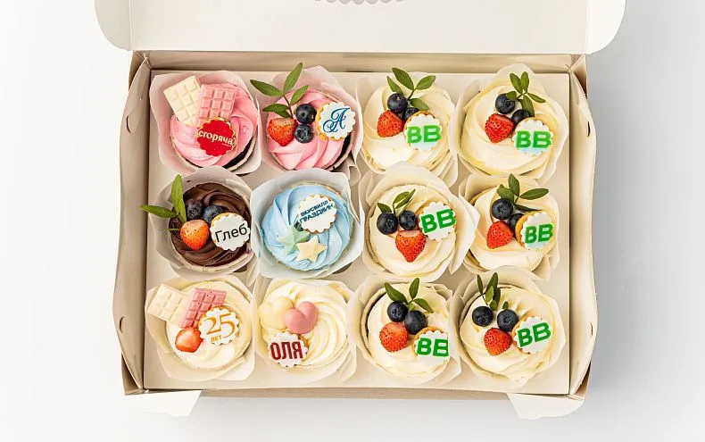 Капкейки с индивидуальным дизайном, 12 шт