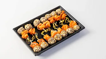 Канапе с лососем и творожным сыром, 14 шт