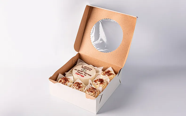 Набор Бенто-торт с капкейками «Ваша Надпись»