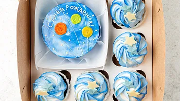 Набор Бенто торт с капкейками «Космос»