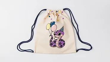 Сумка малая «Змейка шарики» синий шнур