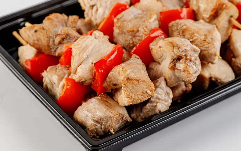 Шашлычки запечённые с филе индейки и сладким перцем, 12 шт