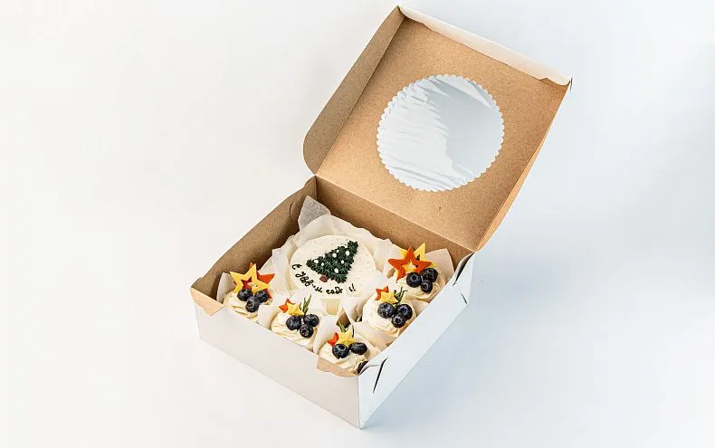 Набор Бенто торт с капкейками «С Новым Годом»