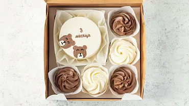 Набор Бенто-торт с капкейками «Мишкина семейка»