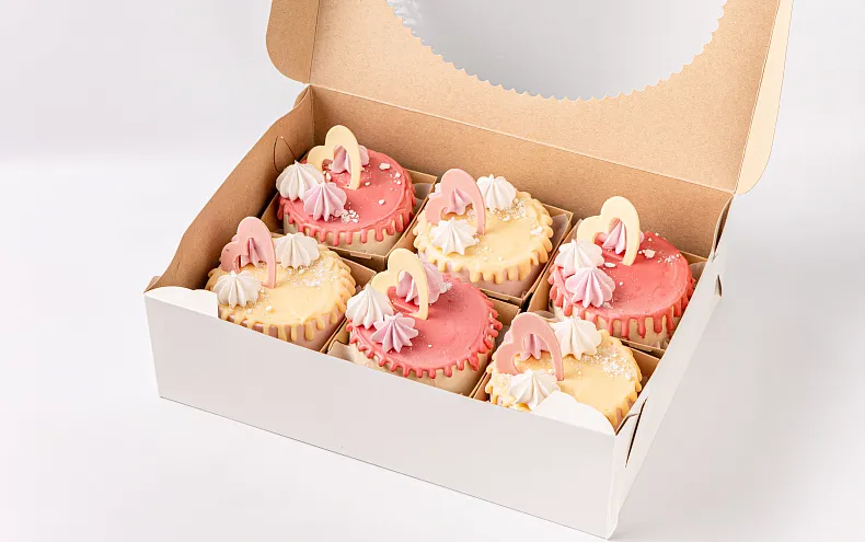 Набор мини тортиков «Сердечки», 6 шт