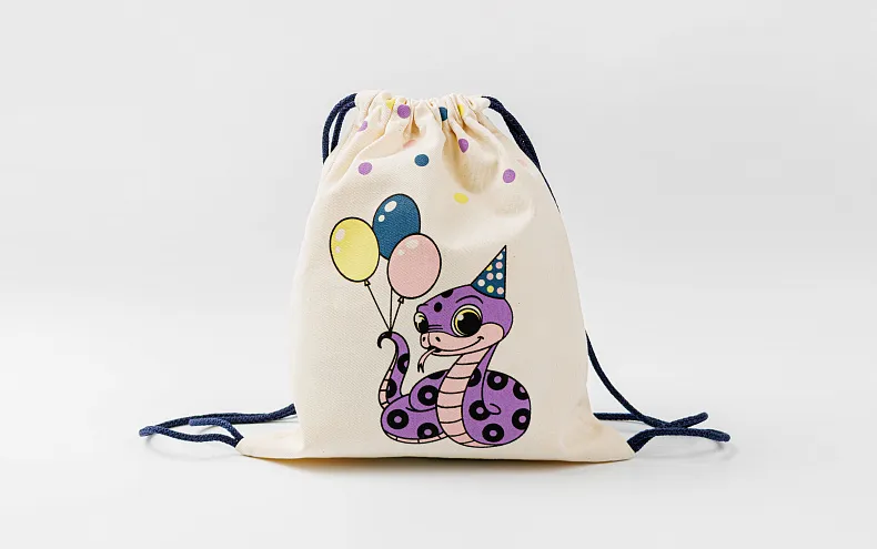 Сумка малая «Змейка шарики» синий шнур