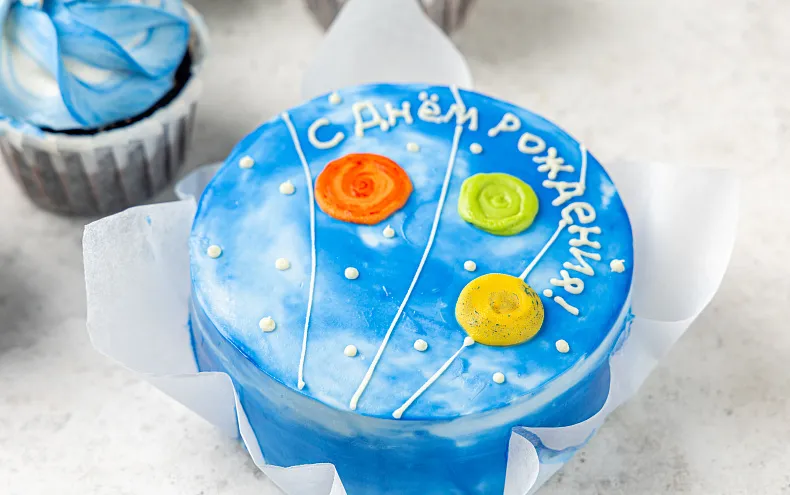 Набор Бенто торт с капкейками «Космос»