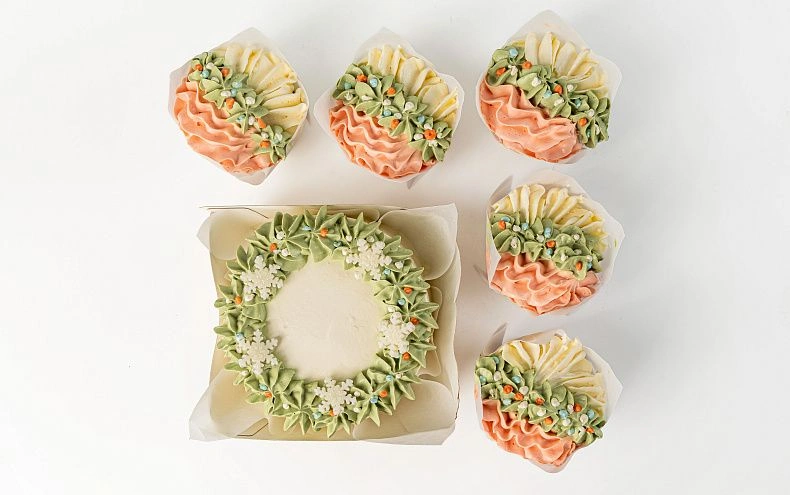 Набор Бенто-торт с капкейками «Зимний»