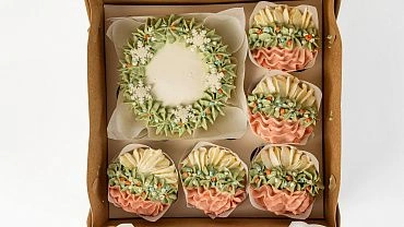 Набор Бенто-торт с капкейками «Зимний»