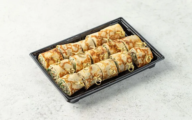Блин-ролл с курицей, грибами и шпинатом, 15 шт