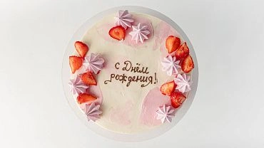 Торт «Воздушные барашки» в розовом