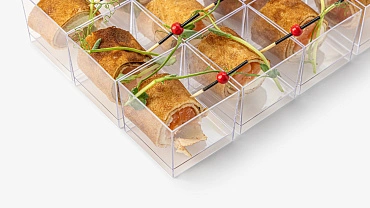 Блин-ролл с сыром и кубиком лосося, 12 шт