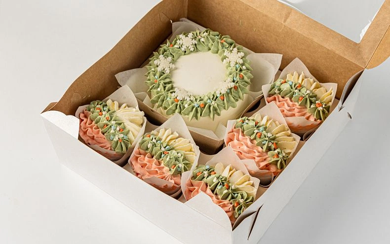 Набор Бенто-торт с капкейками «Зимний»