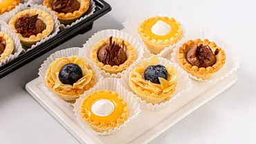 Мини тарталетки «Лимон», «Заварной с голубикой», «Заварной с шоколадом», 15 шт