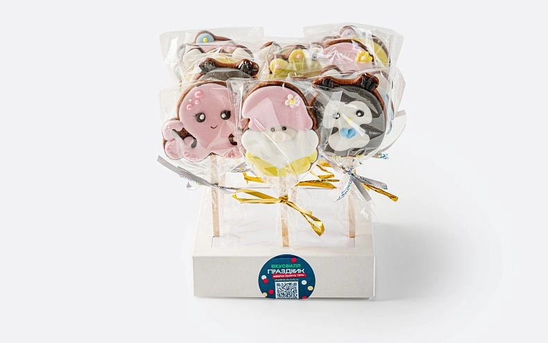 Пряники имбирные с индивидуальным дизайном «Весёлая компания», 12 шт