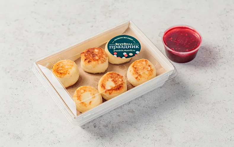 Сырники мини с ягодным соусом, 12шт