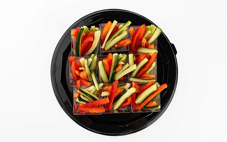 Овощные стики без соуса в фуршетных стаканчиках, 9 шт