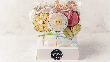 Пряники «Весенние» на палочке, 12 шт