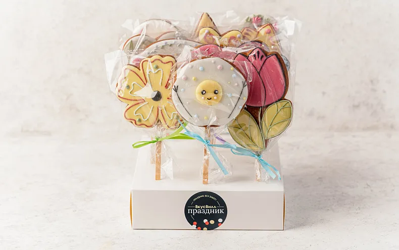 Пряники «Весенние» на палочке, 12 шт