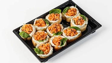 Брускетта с лососем и творожным кремом, 10 шт.