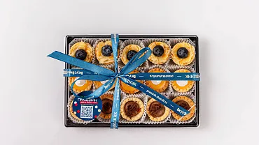 Мини тарталетки «Лимон», «Заварной с голубикой», «Заварной с шоколадом», 15 шт